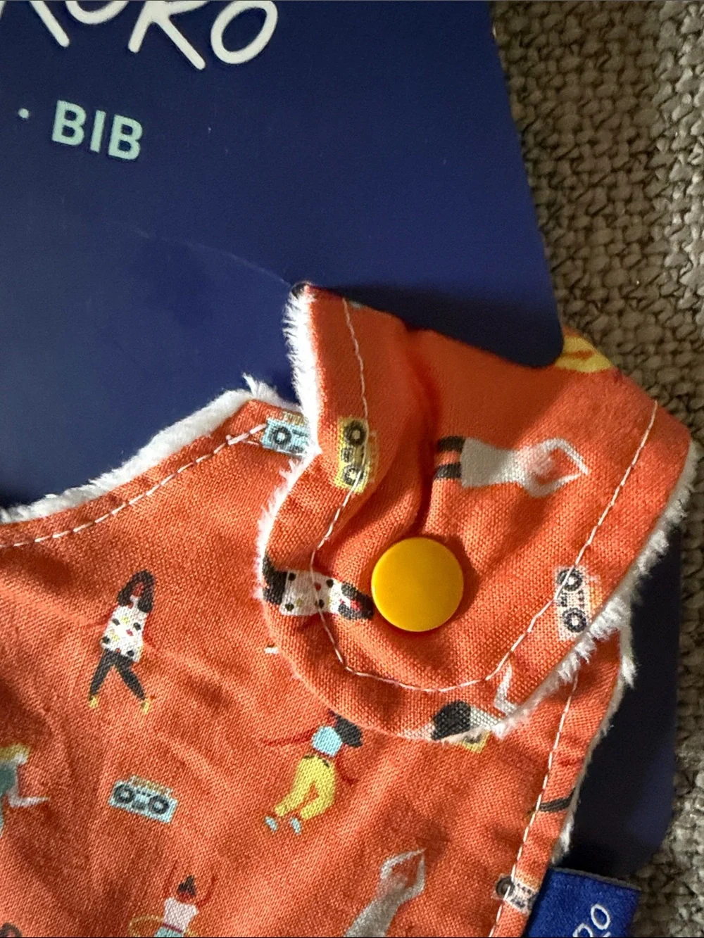 Orange Patterned Baby Bib